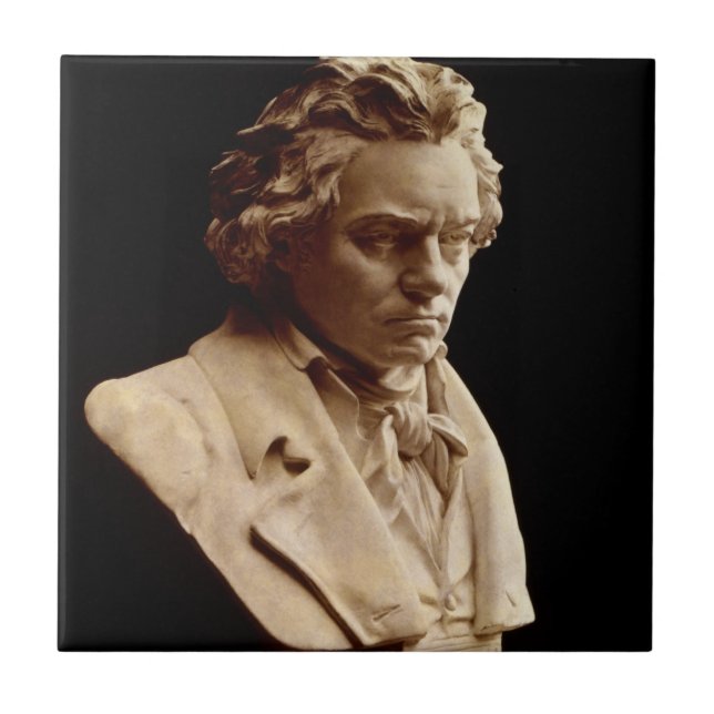 Beethoven bust staty kakelplatta (Framsidan)
