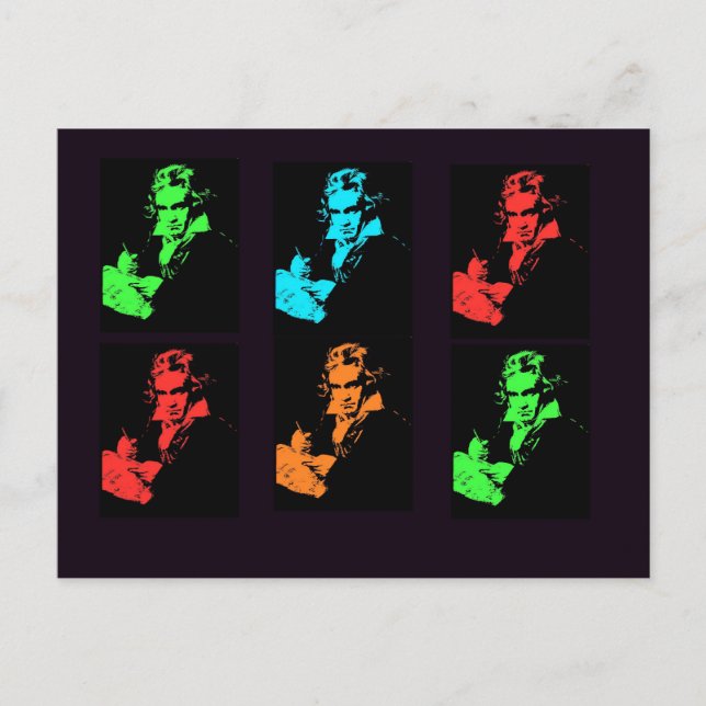 Beethoven Collage Vykort (Framsida)