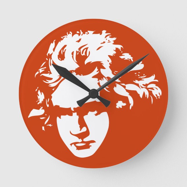 Beethoven Composer Classical Music Wall Clock Rund Klocka (Framsida)