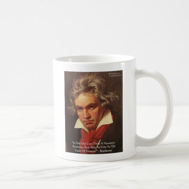 Beethoven "Från himlen" Kärlekscitat Gåvor & T-shi Kaffemugg (Höger)