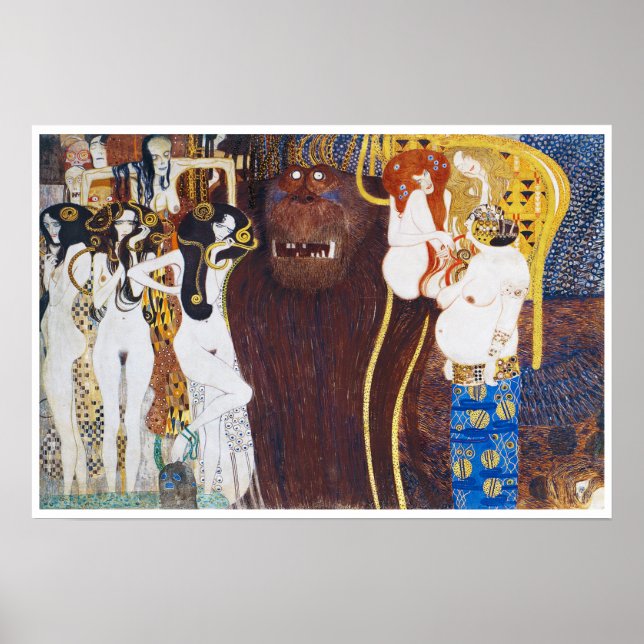 Beethoven Frieze (detalj), Gustav Klimt Poster (Framsidan)