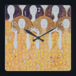 Beethoven Frieze (detaljer), Gustav Klimt Fyrkantig Klocka<br><div class="desc">Gustav Klimt (14 juli, 1862 - 6 februari 1918) var en österrikisk symbolmålare och en av de mest framstående medlemmarna i Wien Secession-rörelsen. Klimt noteras för målningar, murar, skisser och andra föremål d'art. Förutom hans verk, som innefattar anklagelser och porträtt, målade han upp landskap. Klimt var bland konstnärer från Wienutträdet...</div>