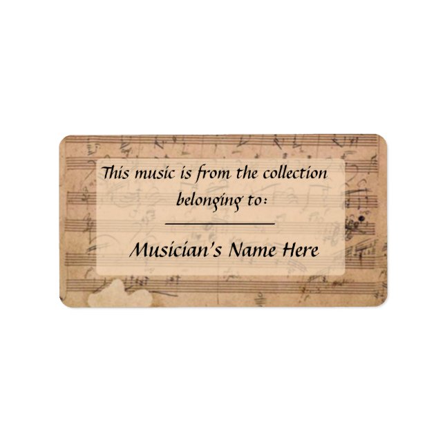 Beethoven Hammerklavier Sonata Manuscript-etikett Adressetikett (Framsidan)