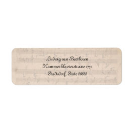 Beethoven Hammerklavier Sonata Returadress Etikett