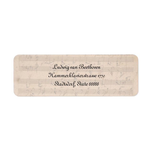 Beethoven Hammerklavier Sonata Returadress Etikett (Framsidan)