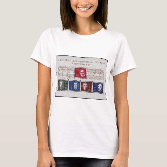 Beethoven Handel Spohr Haydn Mendelssohn Tee Shirt (Framsida)