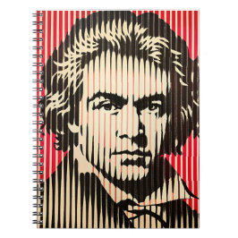 Beethoven i BAUHAUS optiska illusion stil Anteckningsbok