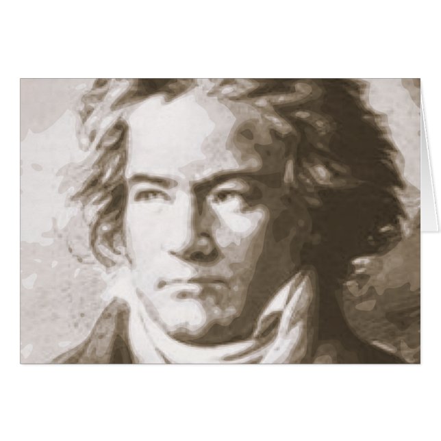 Beethoven i Sepia Hälsningskort (Framsidan Horizontal)
