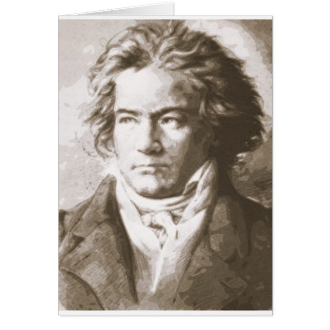 Beethoven i Sepia Hälsningskort (Framsidan)