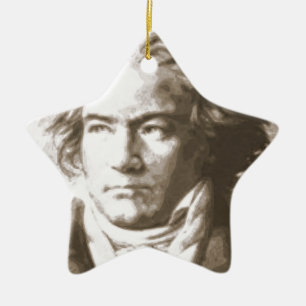 Beethoven i Sepia Julgransprydnad Keramik