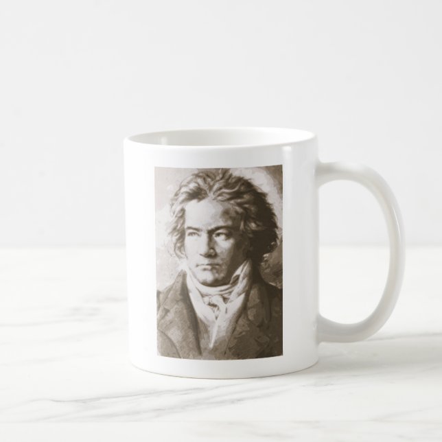 Beethoven i Sepia Kaffemugg (Höger)