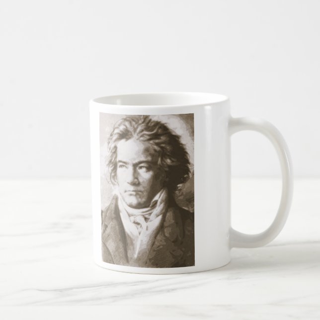 Beethoven i Sepia Kaffemugg (Höger)