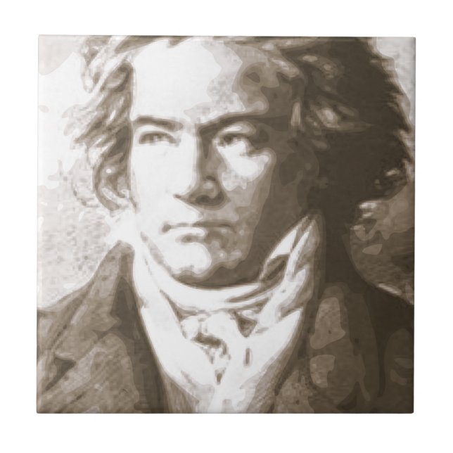 Beethoven i Sepia Kakelplatta (Framsidan)