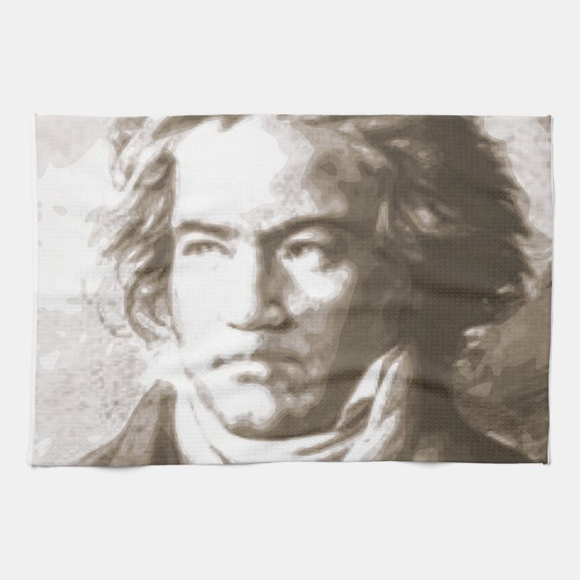 Beethoven i Sepia Kökshandduk (Horisontell)
