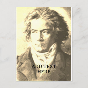 Beethoven i sepia med anpassad text vykort