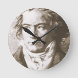 Beethoven i Sepia Rund Klocka