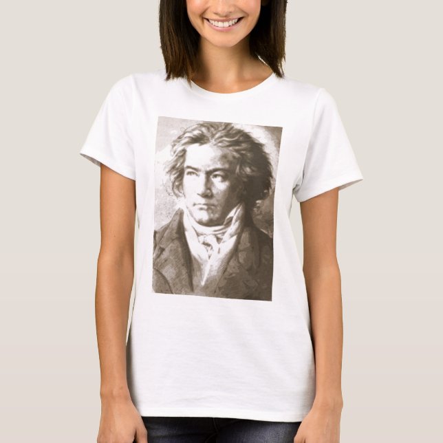 Beethoven i Sepia Tee Shirt (Framsida)