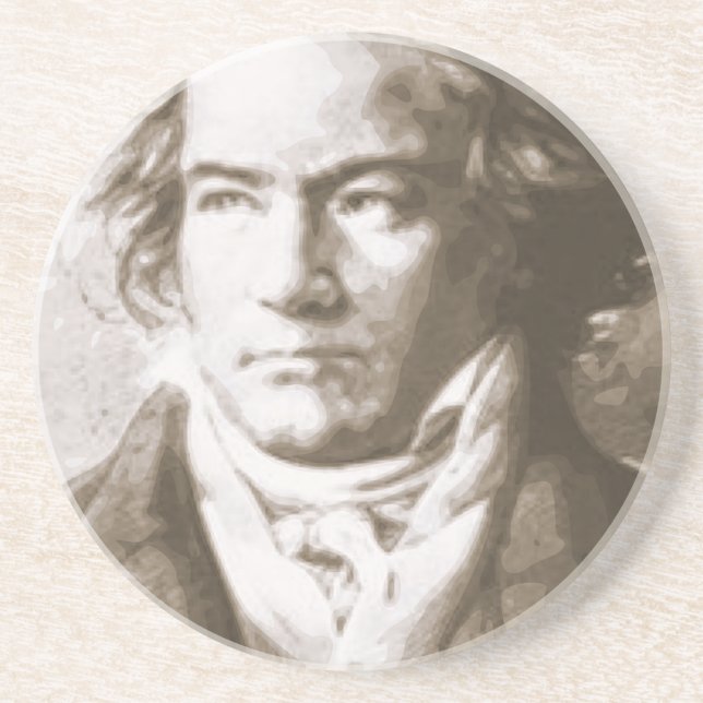 Beethoven i Sepia Underlägg Sandsten (Framsidan)