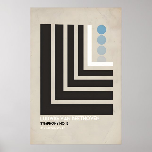 Beethoven Inspirerad Original Designtryck - Tryck (Framsidan)