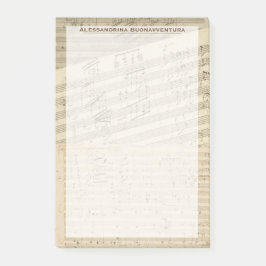 Beethoven Music Manuscript Medley eget namn Post-it Block