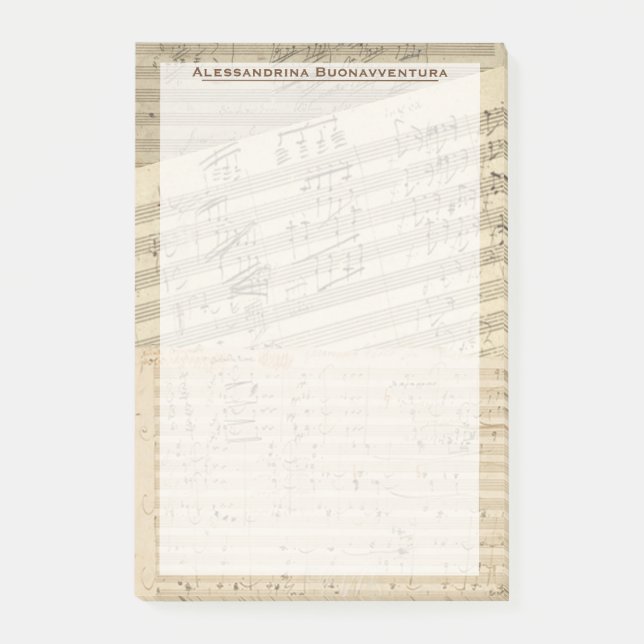 Beethoven Music Manuscript Medley eget namn Post-it Block (Framsida)