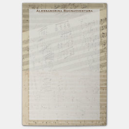 Beethoven Music Manuscript Medley eget namn Post-it Block