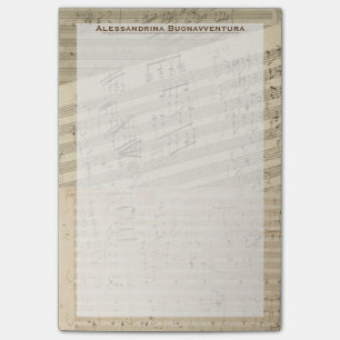 Beethoven Music Manuscript Medley eget namn Post-it Block