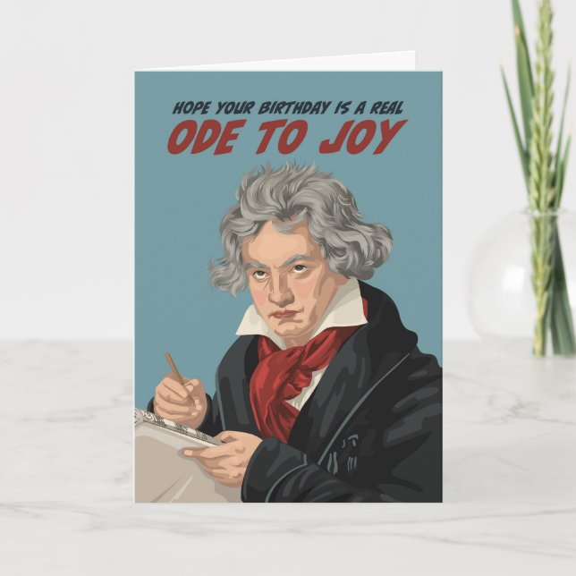 Beethoven Ode till Joy Birthday Foleting Card Kort (Framsida)