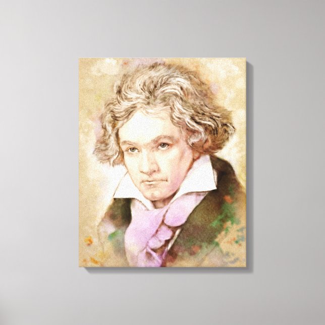 Beethoven på Canvas - Watercolor Stil (Framsida)