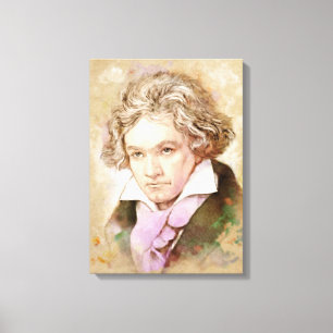 Beethoven på kanfas - vattenfärgstil canvastryck