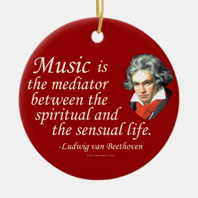 Beethoven på musik julgransprydnad keramik (Framsidan)