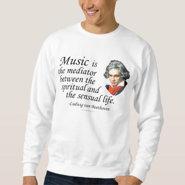 Beethoven på musik långärmad tröja (Framsida)