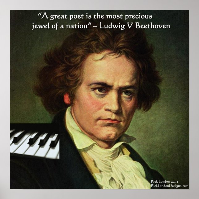 Beethoven & Poet är en juvelcitatposter Poster (Framsidan)