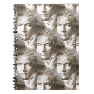 Beethoven Porträtt Mönster Anteckningsbok Med Spiral