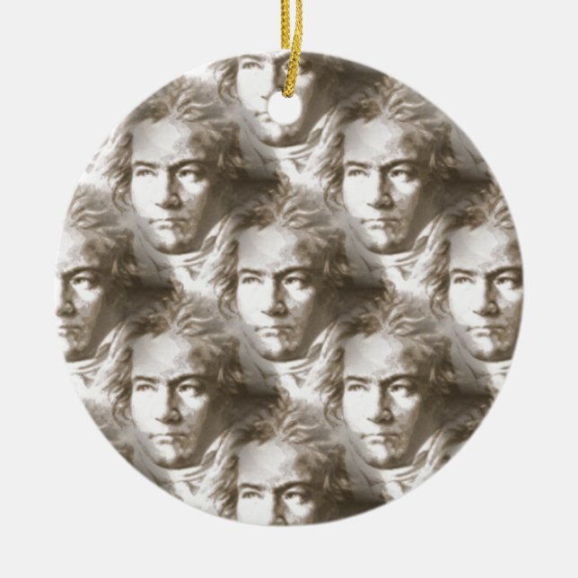 Beethoven Porträtt Mönster Julgransprydnad Keramik (Framsidan)