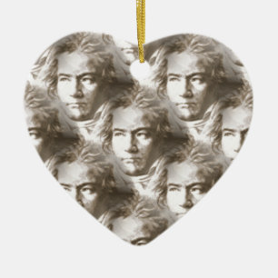 Beethoven Porträtt Mönster Julgransprydnad Keramik