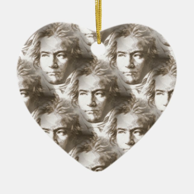 Beethoven Porträtt Mönster Julgransprydnad Keramik (Framsidan)