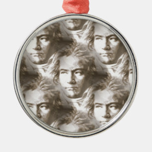 Beethoven Porträtt Mönster Julgransprydnad Metall