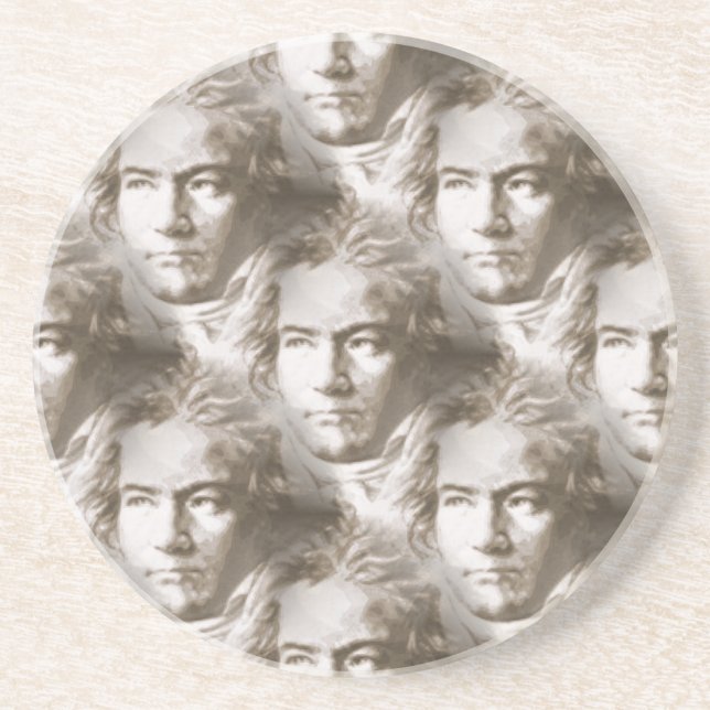 Beethoven Porträtt Mönster Underlägg Sandsten (Framsidan)