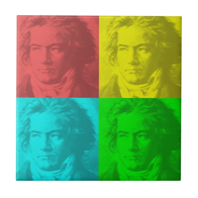 Beethoven Porträtt på torg Kakelplatta (Framsidan)