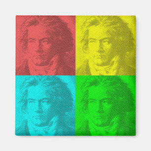 Beethoven Porträtt på torg Magnet