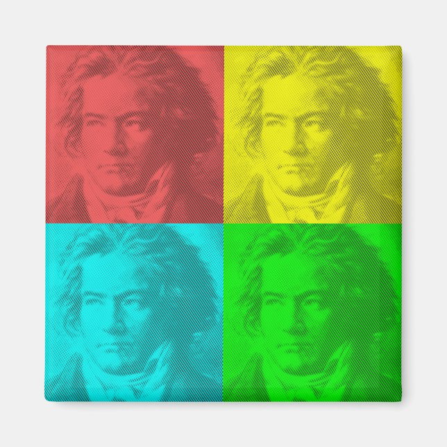 Beethoven Porträtt på torg Magnet (Framsidan)