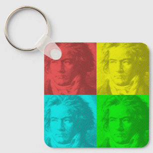 Beethoven Porträtt på torg Nyckelring