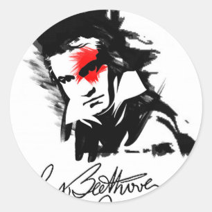 Beethoven Punk Runt Klistermärke