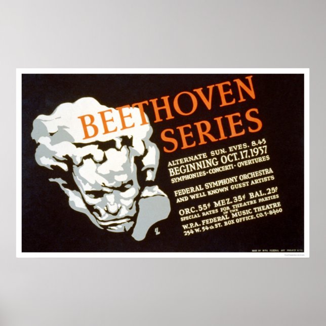 Beethoven Series 1937 WPA Poster (Framsidan)