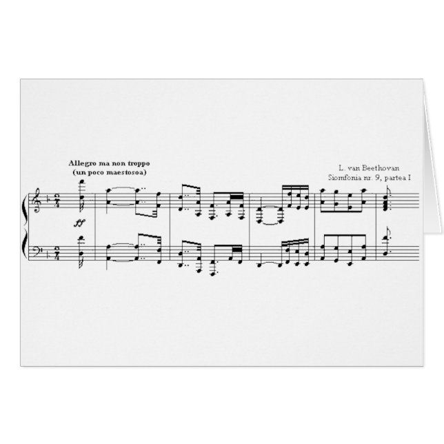 Beethoven Symphony #9 (svart) Hälsningskort (Framsidan Horizontal)