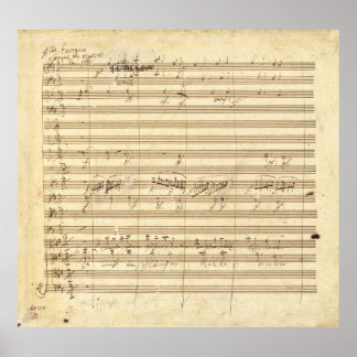 Beethoven Symphony nr 9 Original Manuscript Print Poster