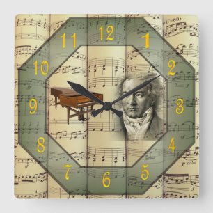 Beethoven ~ Symphony Orchestra ~ Piano ~ Fyrkantig Klocka
