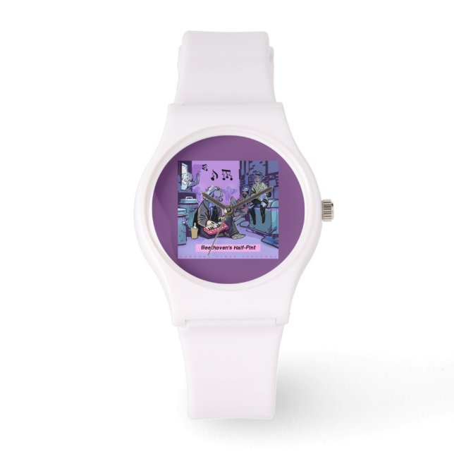 Beethoven's Half Pint Komisk Unisex Klocka (Framsida)