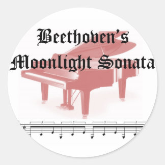 beethovens moonlight sonata-gåvor runt klistermärke
